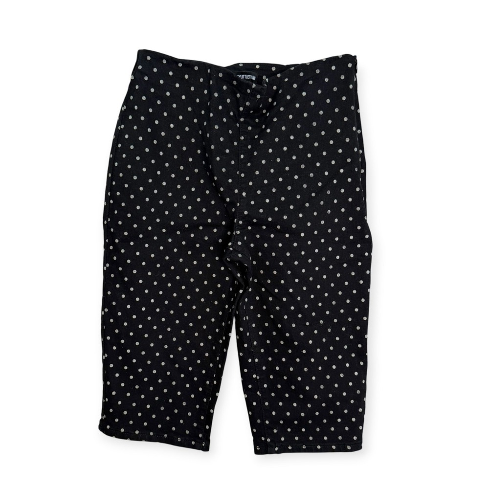 PrettyLittleThing Black Polka Dot Denim Capris NWT Size US 4